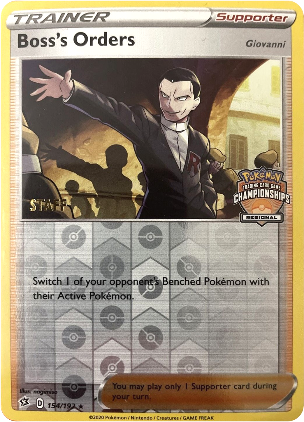 Boss's Orders (154/192) (Staff Regional Championships) [League & Championship Cards] | GnG Games