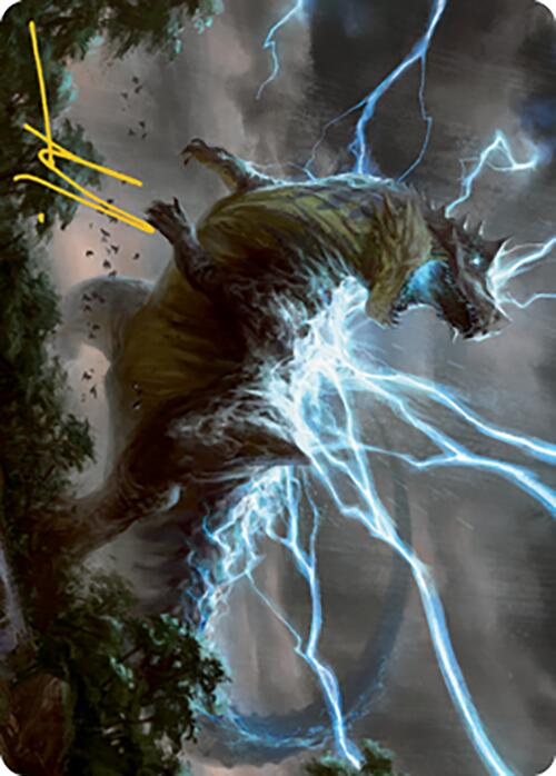 Thrasta, Tempest's Roar Art Card (41) (Gold-Stamped Signature) [Modern Horizons 2 Art Series] | GnG Games