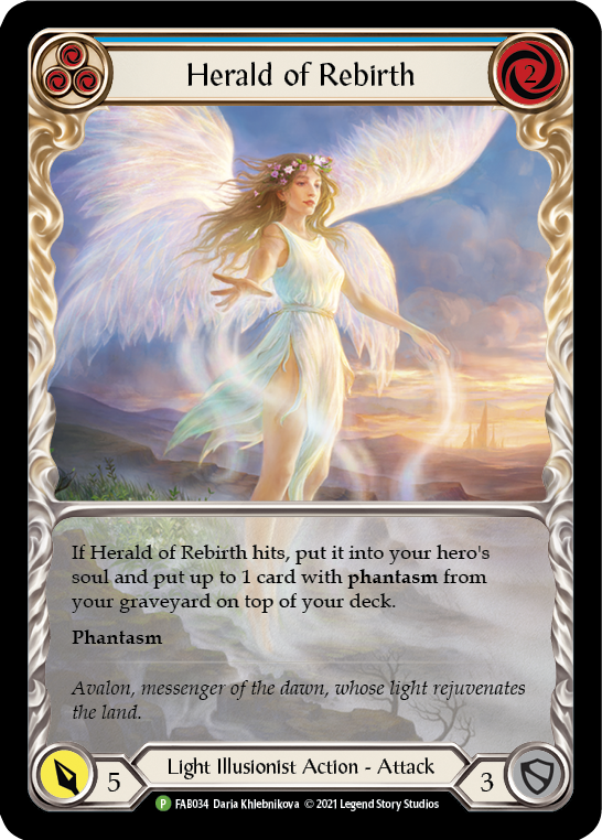 Herald of Rebirth (Blue) [FAB034] (Promo)  Rainbow Foil | GnG Games