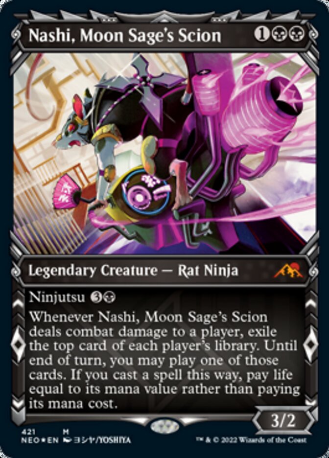 Nashi, Moon Sage's Scion (Showcase) (Foil Etched) [Kamigawa: Neon Dynasty] | GnG Games