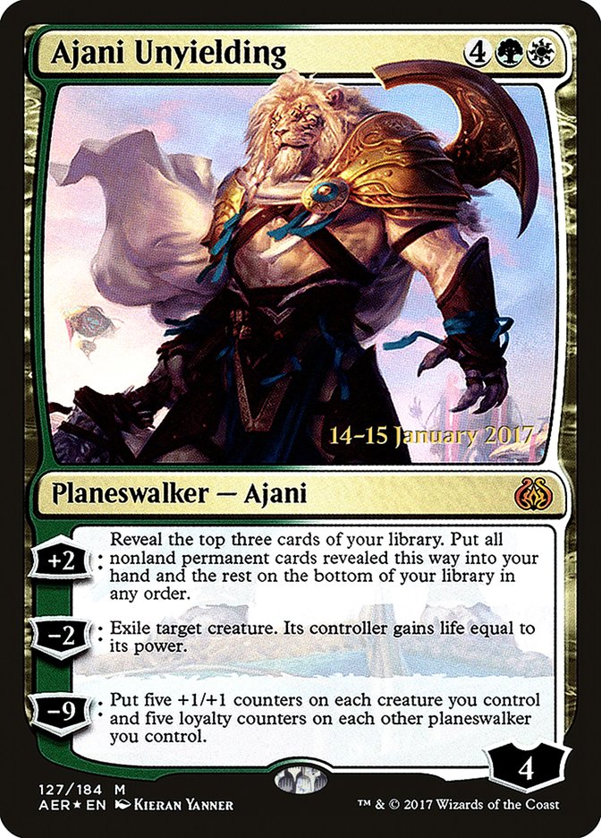 Ajani Unyielding [Aether Revolt Prerelease Promos] | GnG Games