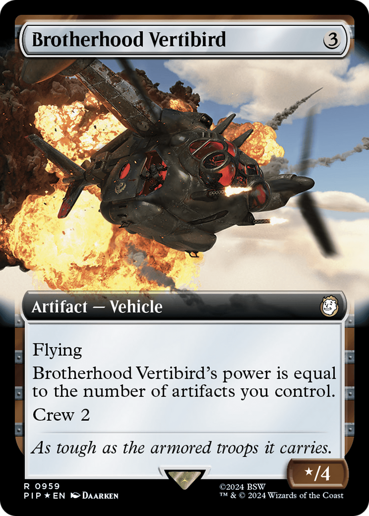 Brotherhood Vertibird (Extended Art) (Surge Foil) [Fallout] | GnG Games