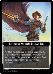 Bounty: Miron Tillas Jr. // Bounty Rules Double-Sided Token [Outlaws of Thunder Junction Commander Tokens] | GnG Games