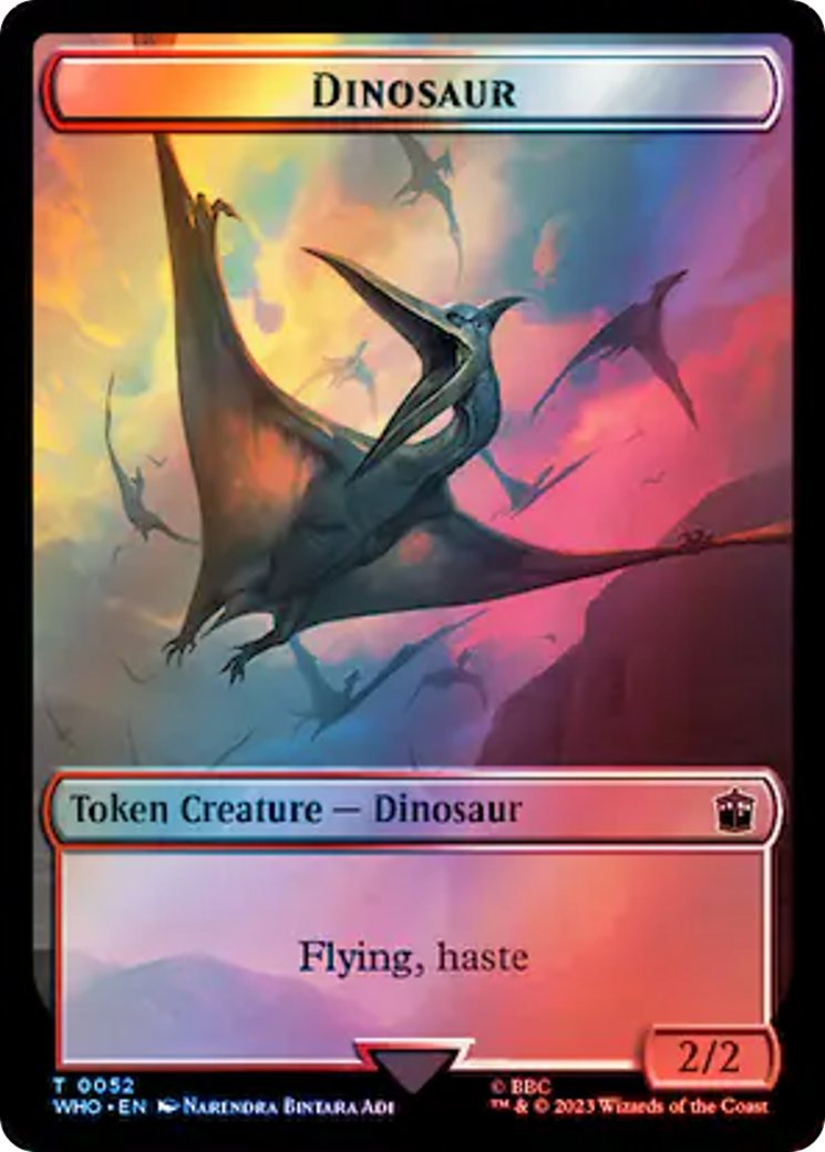 Alien // Dinosaur Double-Sided Token (Surge Foil) [Doctor Who Tokens] | GnG Games