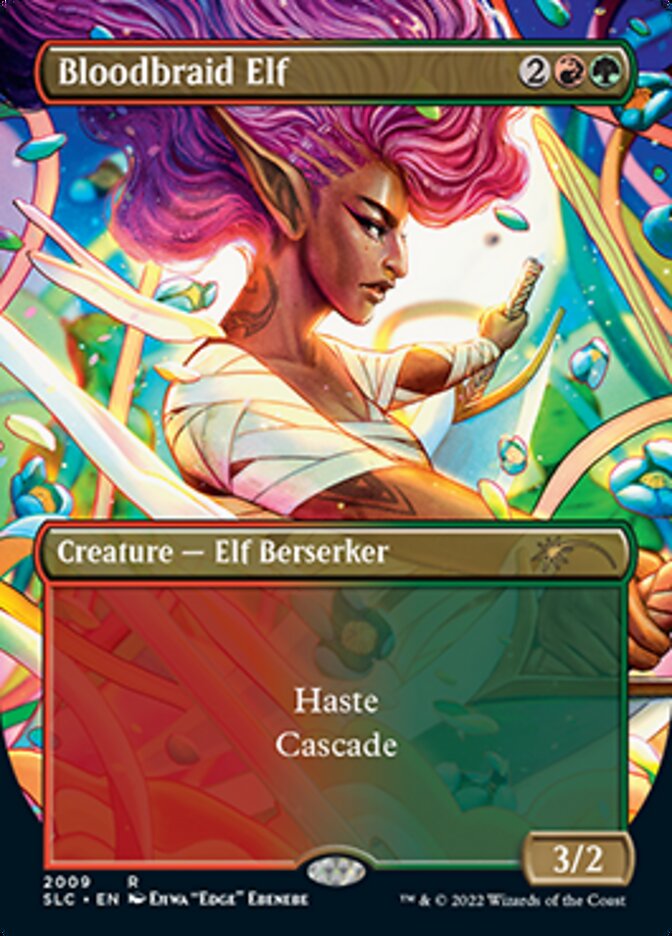 Bloodbraid Elf (Borderless Alternate Art) [Secret Lair Countdown Kit] | GnG Games
