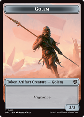 Golem (0015) // Thopter (0009) Double-Sided Token [Aetherdrift Tokens] | GnG Games