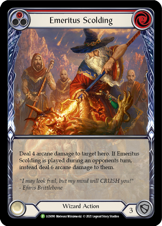 Emeritus Scolding (Red Extended Art) [LGS090] (Promo)  Rainbow Foil | GnG Games