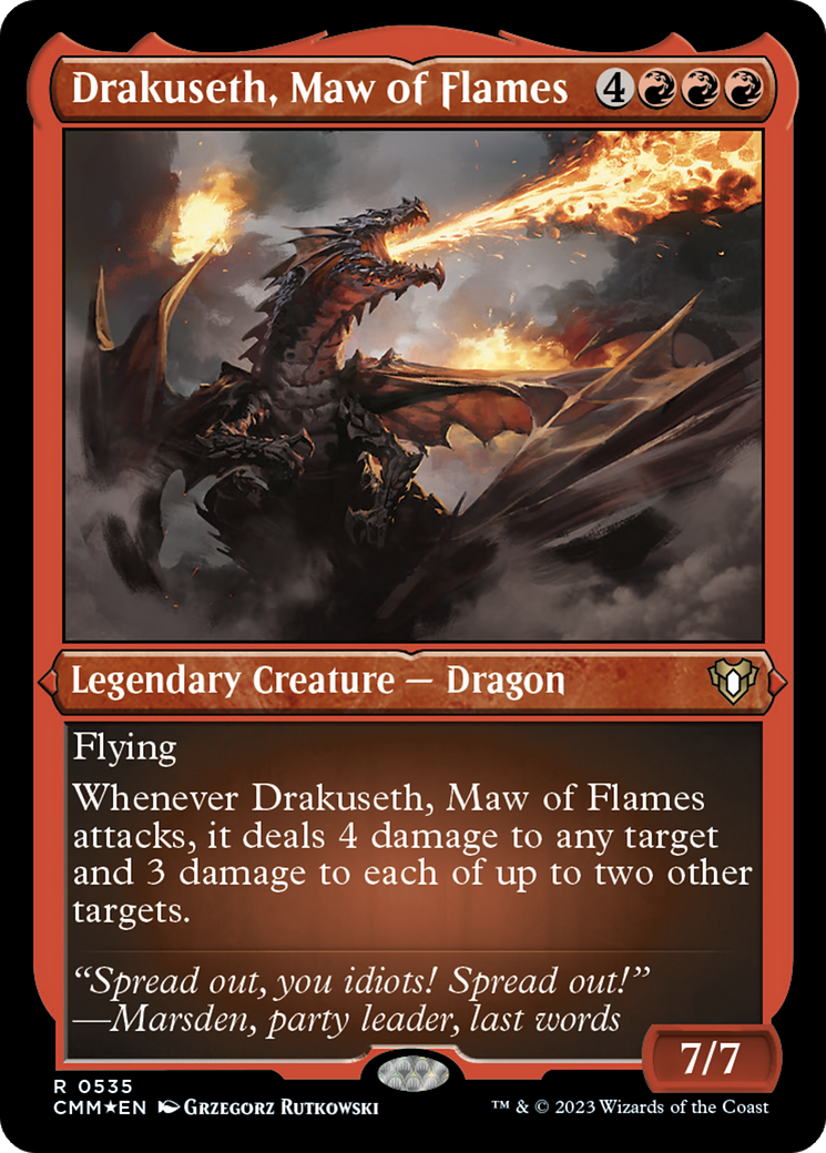 Drakuseth, Maw of Flames (Foil Etched) [Commander Masters] | GnG Games