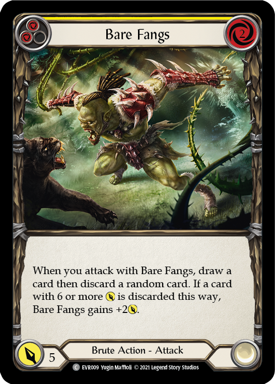 Bare Fangs (Yellow) [EVR009] (Everfest)  1st Edition Rainbow Foil | GnG Games