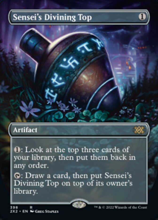 Sensei's Divining Top (Borderless Alternate Art) [Double Masters 2022] | GnG Games