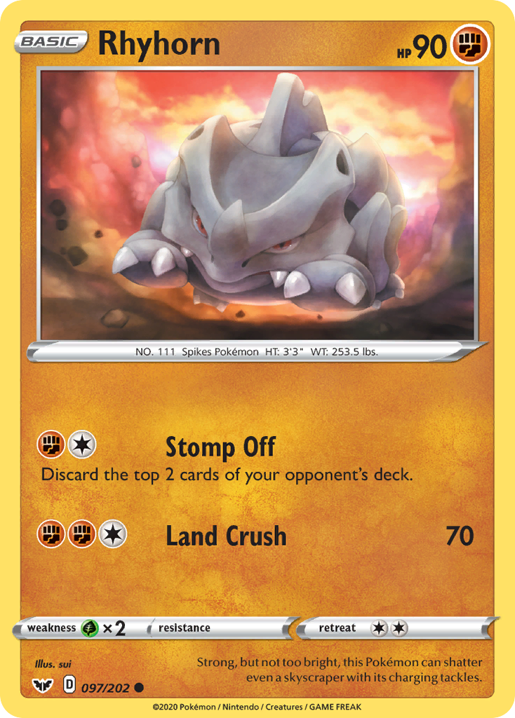 Rhyhorn (097/202) [Sword & Shield: Base Set] | GnG Games