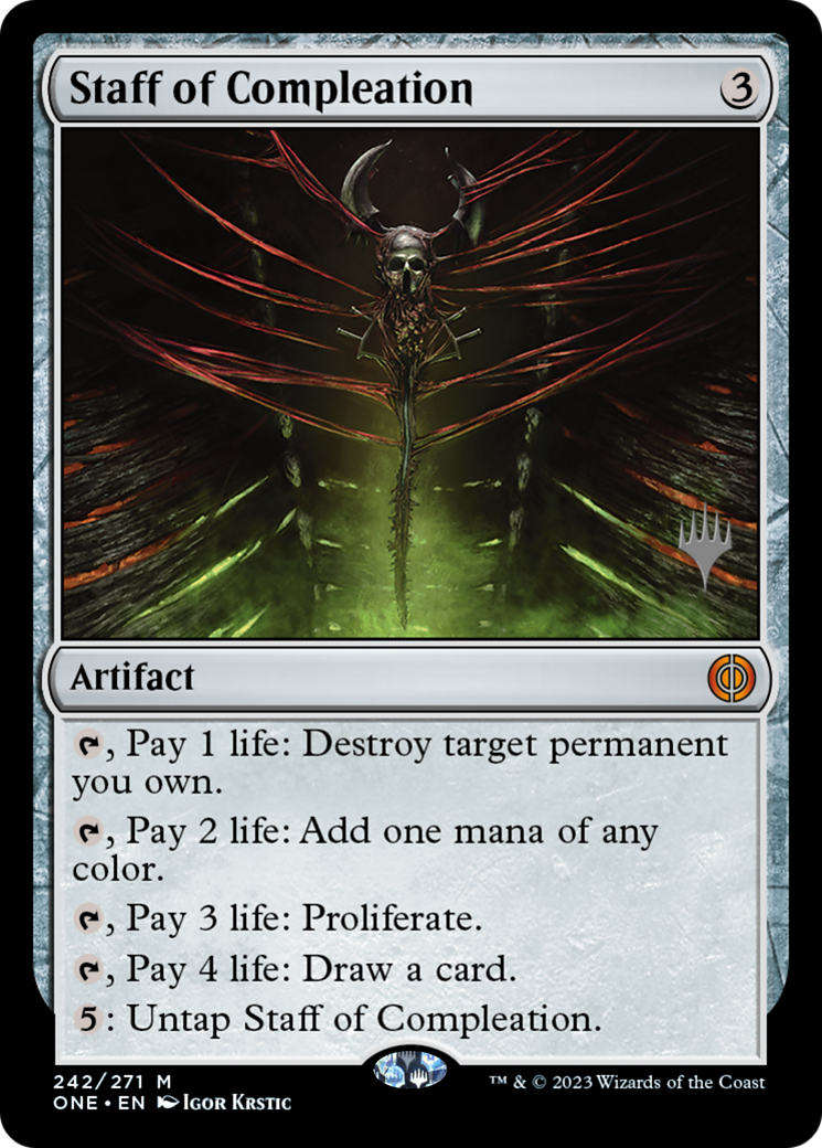 Staff of Compleation (Promo Pack) [Phyrexia: All Will Be One Promos] | GnG Games