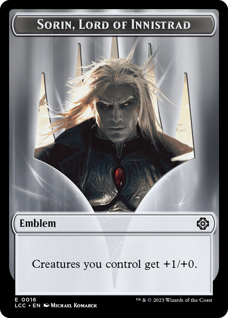 Emblem - Sorin, Lord of Innistrad // Vampire (0004) Double-Sided Token [The Lost Caverns of Ixalan Commander Tokens] | GnG Games