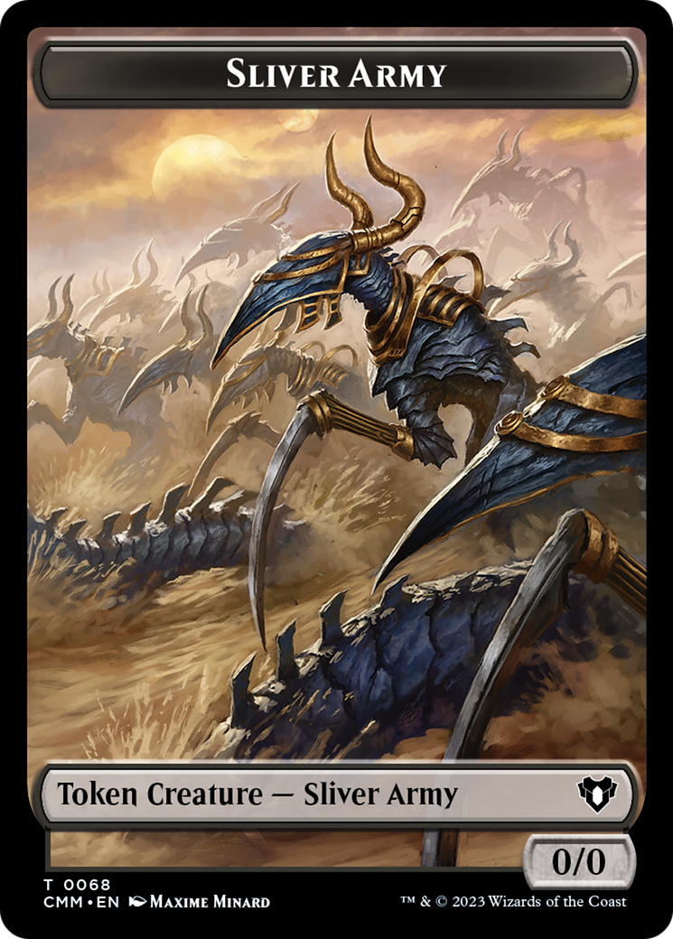 Sliver Army // Sliver Double-Sided Token [Commander Masters Tokens] | GnG Games