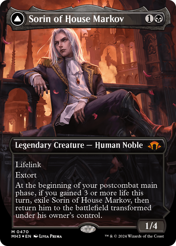 Sorin of House Markov // Sorin, Ravenous Neonate (Borderless) (Textured Foil) [Modern Horizons 3] | GnG Games