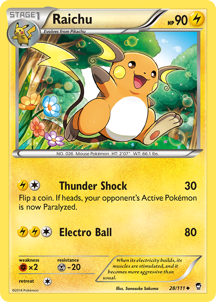 Raichu (28/111) [XY: Furious Fists] | GnG Games