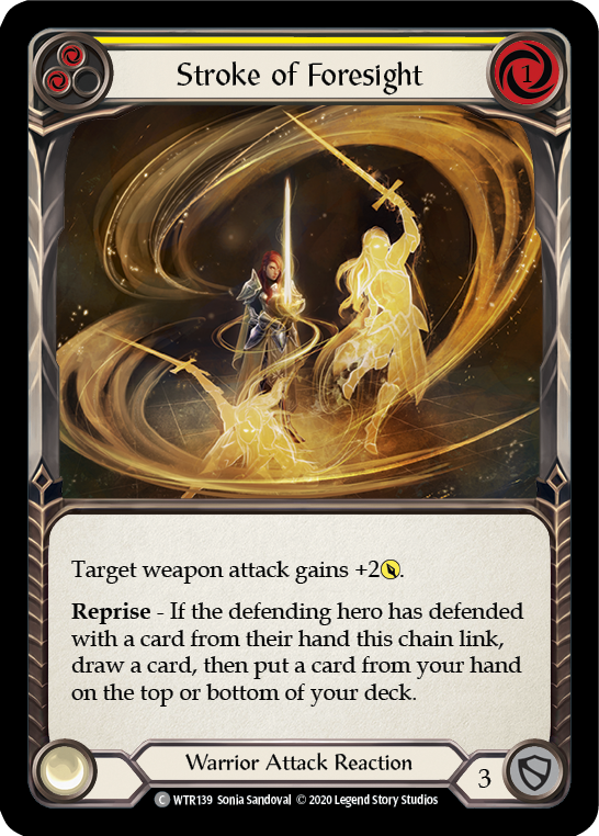 Stroke of Foresight (Yellow) [U-WTR139] (Welcome to Rathe Unlimited)  Unlimited Rainbow Foil | GnG Games