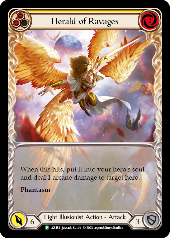 Herald of Ravages (Yellow) (Extended Art) [LGS154] (Promo)  Rainbow Foil | GnG Games