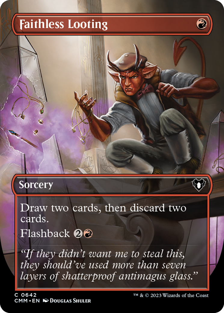 Faithless Looting (Borderless Alternate Art) [Commander Masters] | GnG Games