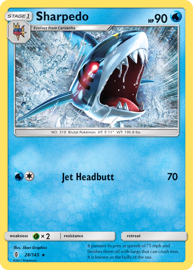 Sharpedo (28/145) [Sun & Moon: Guardians Rising] | GnG Games