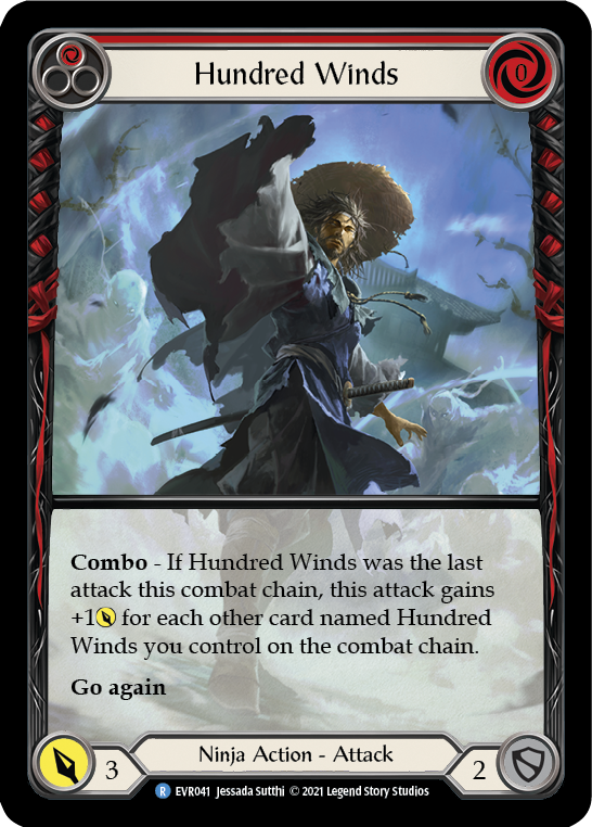 Hundred Winds (Red) [EVR041] (Everfest)  1st Edition Extended Art Rainbow Foil | GnG Games