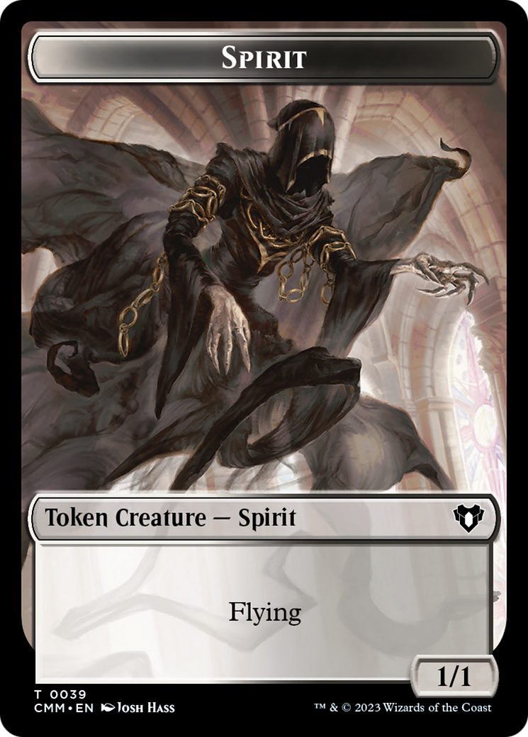 Spirit (0039) // Zombie (0013) Double-Sided Token [Commander Masters Tokens] | GnG Games