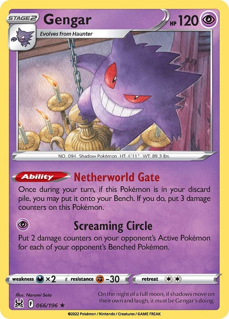 Gengar (066/196) (Theme Deck Exclusive) [Sword & Shield: Lost Origin] | GnG Games