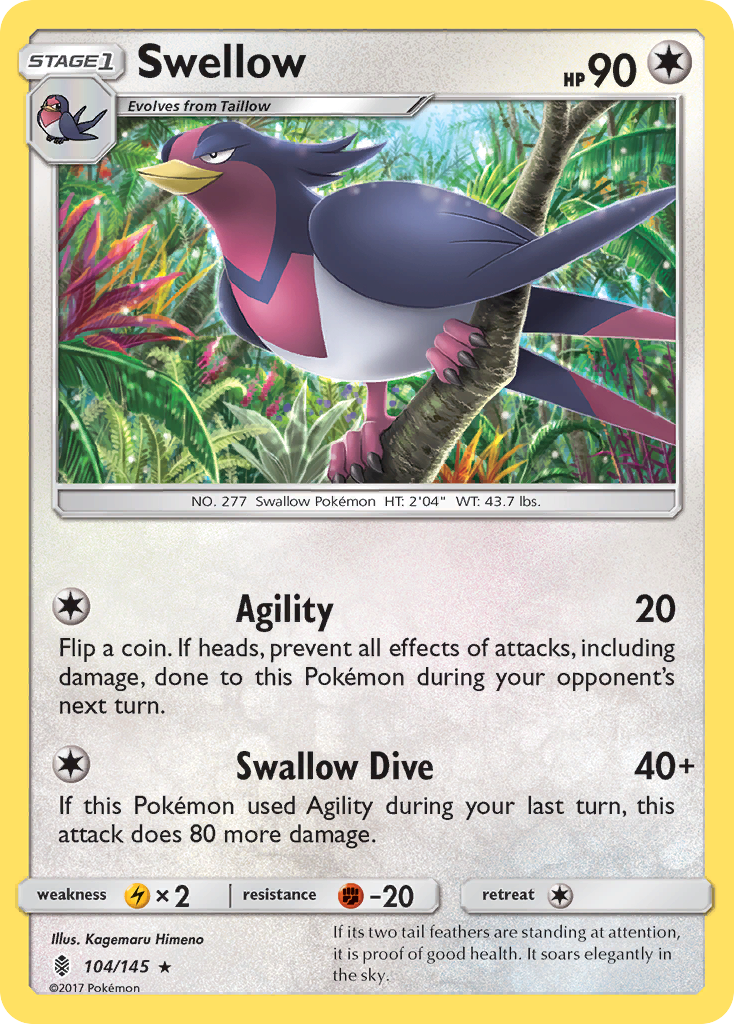 Swellow (104/145) [Sun & Moon: Guardians Rising] | GnG Games