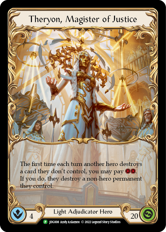 Theryon, Magister of Justice [JDG008] (Promo)  Rainbow Foil | GnG Games