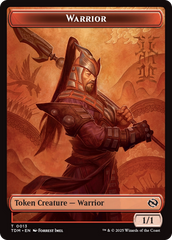 Dragon (0011) // Warrior Double-Sided Token [Tarkir: Dragonstorm Tokens] | GnG Games