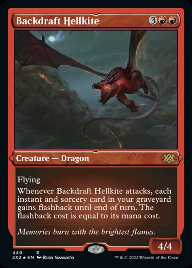 Backdraft Hellkite (Foil Etched) [Double Masters 2022] | GnG Games