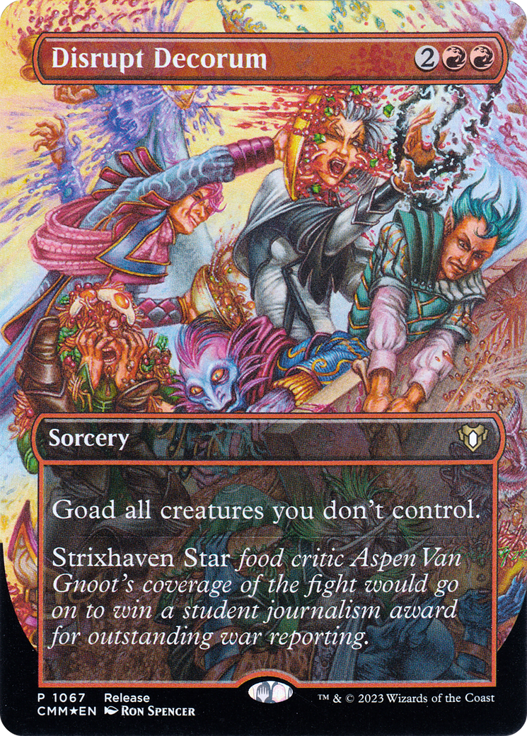 Disrupt Decorum (Borderless Alternate Art) [Commander Masters] | GnG Games