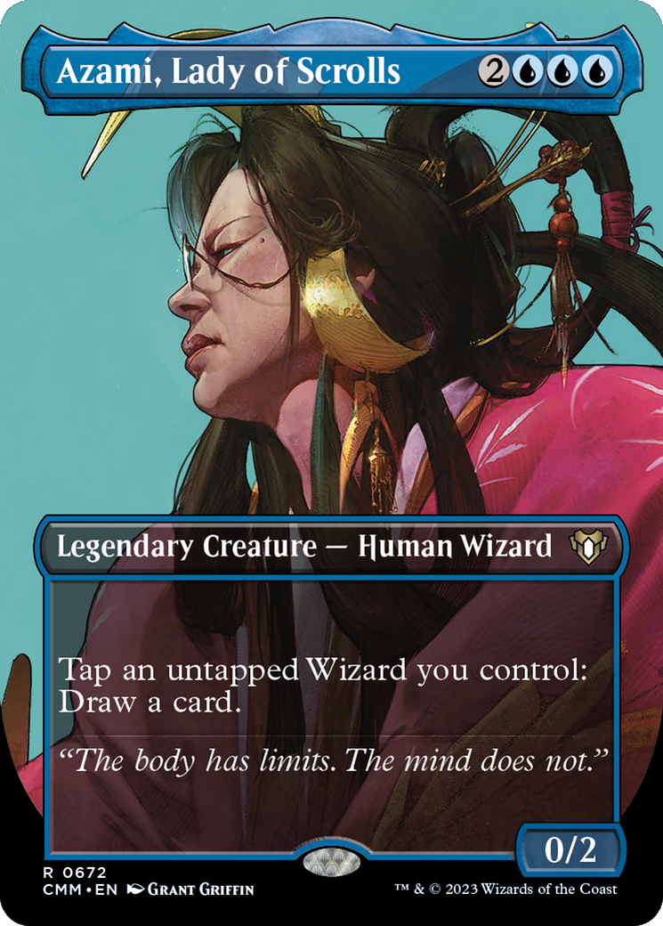 Azami, Lady of Scrolls (Borderless Profile) [Commander Masters] | GnG Games