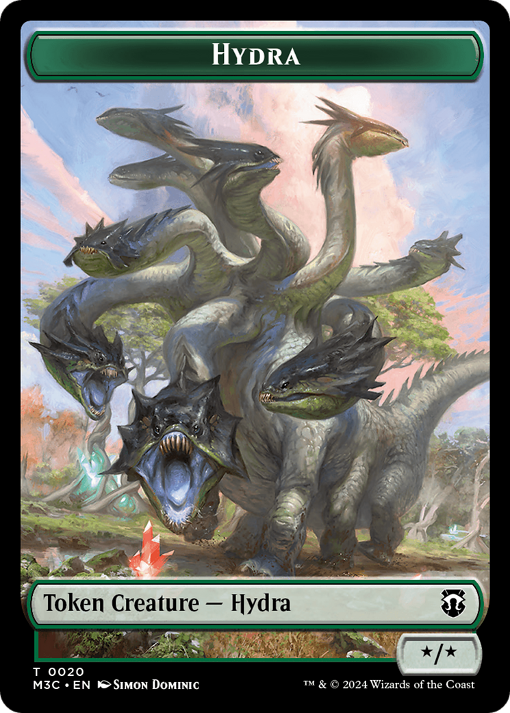 Hydra (Ripple Foil) // Boar Double-Sided Token [Modern Horizons 3 Commander Tokens] | GnG Games