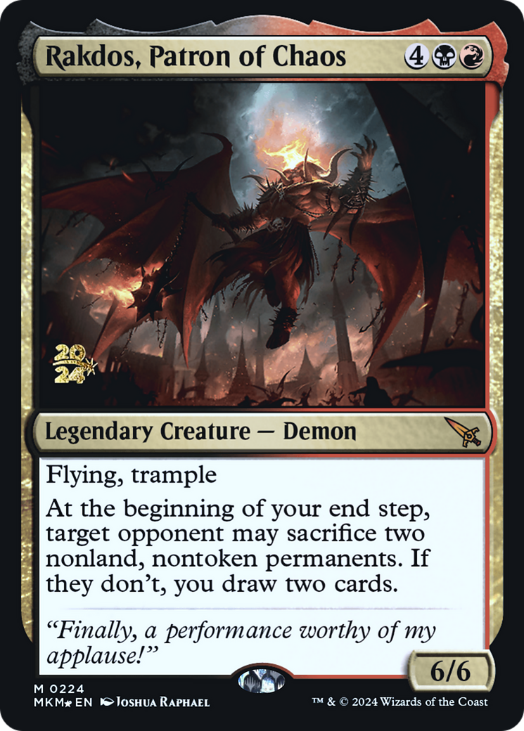 Rakdos, Patron of Chaos [Murders at Karlov Manor Prerelease Promos] | GnG Games