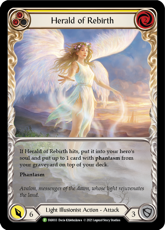 Herald of Rebirth (Yellow) [FAB033] (Promo)  Rainbow Foil | GnG Games