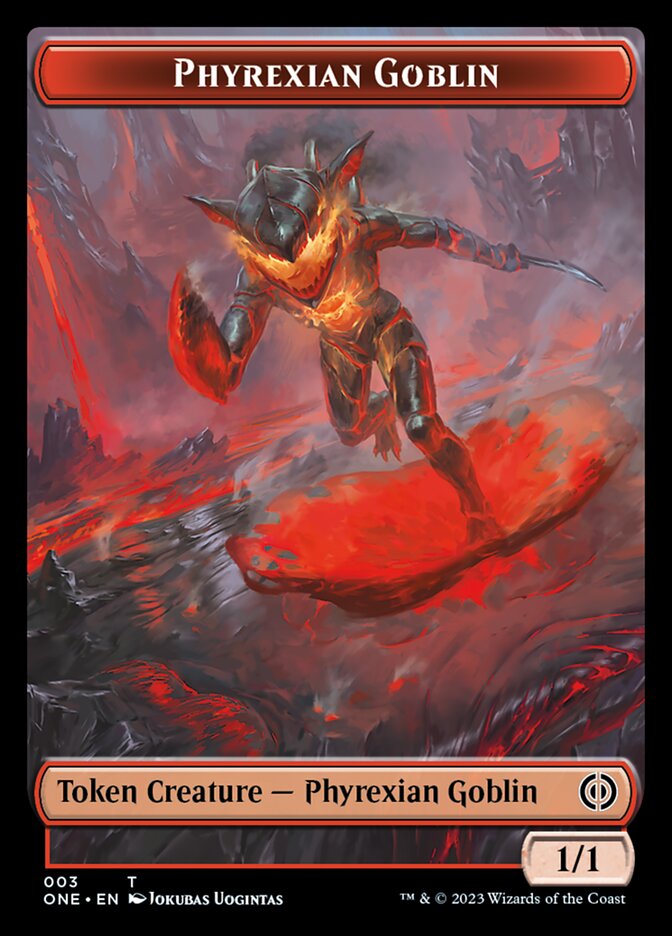 Rebel // Phyrexian Goblin Double-Sided Token [Phyrexia: All Will Be One Tokens] | GnG Games