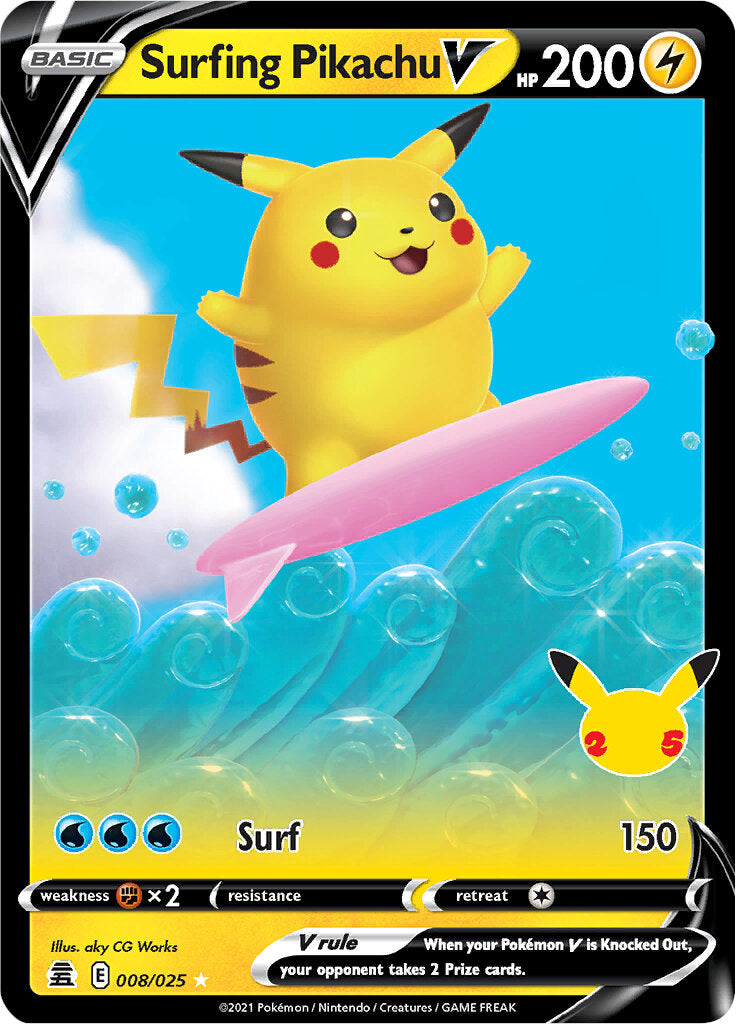 Surfing Pikachu V (008/025) [Celebrations: 25th Anniversary] | GnG Games