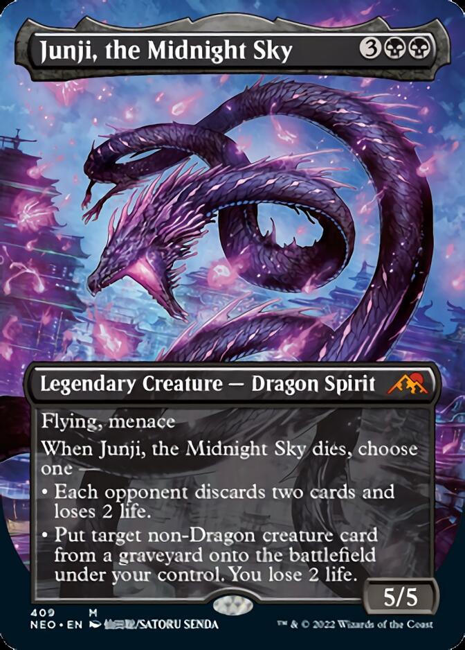 Junji, the Midnight Sky (Borderless Alternate Art) [Kamigawa: Neon Dynasty] | GnG Games