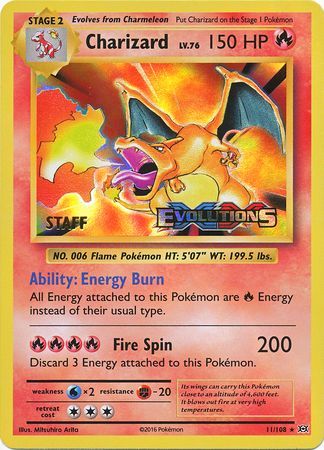 Charizard (11/108) (XY Evolutions Staff Prerelease) [XY: Black Star Promos] | GnG Games