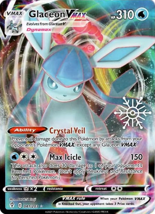 Glaceon VMAX (041/203) (Holiday Calendar) [Sword & Shield: Evolving Skies] | GnG Games