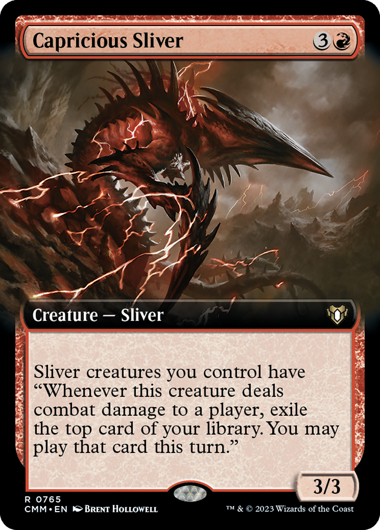 Capricious Sliver (Extended Art) [Commander Masters] | GnG Games