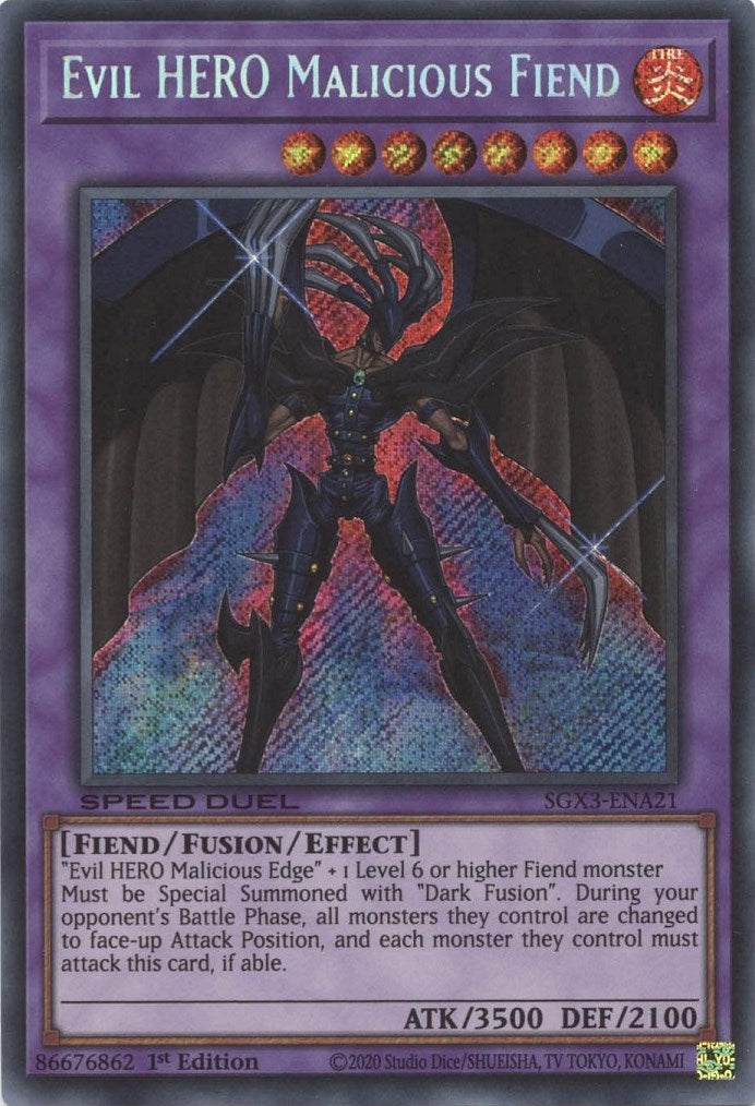 Evil HERO Malicious Fiend [SGX3-ENA21] Secret Rare | GnG Games