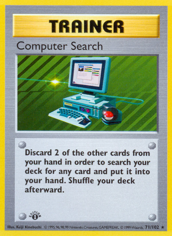 Computer Search (71/102) (Shadowless) [Base Set 1st Edition] | GnG Games