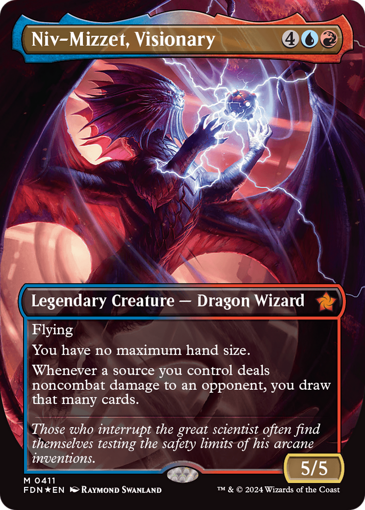 Niv-Mizzet, Visionary (Borderless) (Mana Foil) [Foundations] | GnG Games