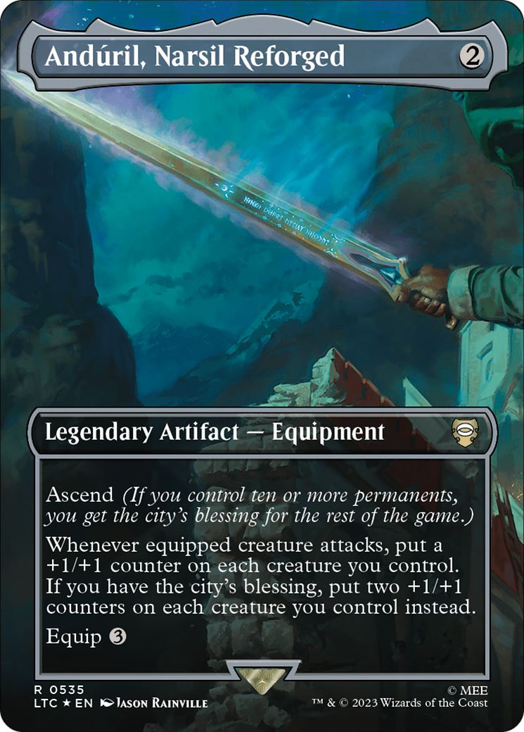 Anduril, Narsil Reforged (Borderless) (Surge Foil) [The Lord of the Rings: Tales of Middle-Earth Commander] | GnG Games