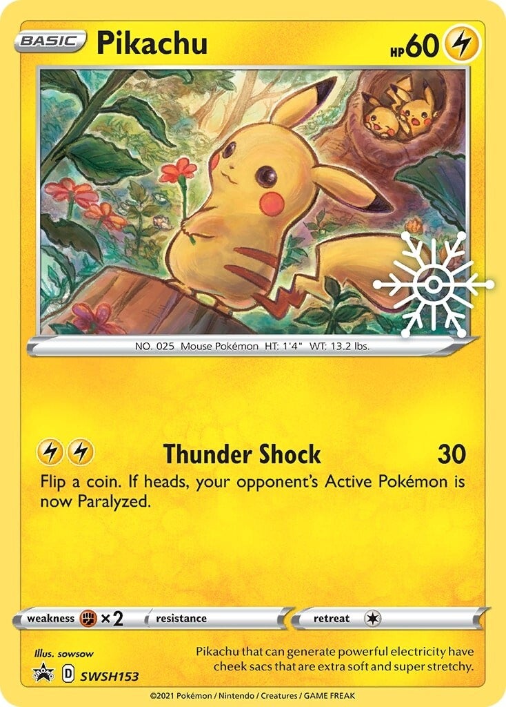 Pikachu (SWSH153) (Holiday Calendar) [Sword & Shield: Black Star Promos] | GnG Games