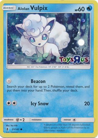 Alolan Vulpix (21/145) (Toys R Us Promo) [Sun & Moon: Guardians Rising] | GnG Games