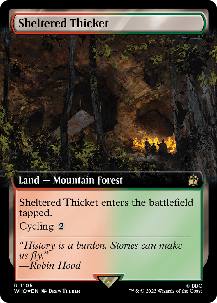 Sheltered Thicket (Extended Art) (Surge Foil) [Doctor Who] | GnG Games