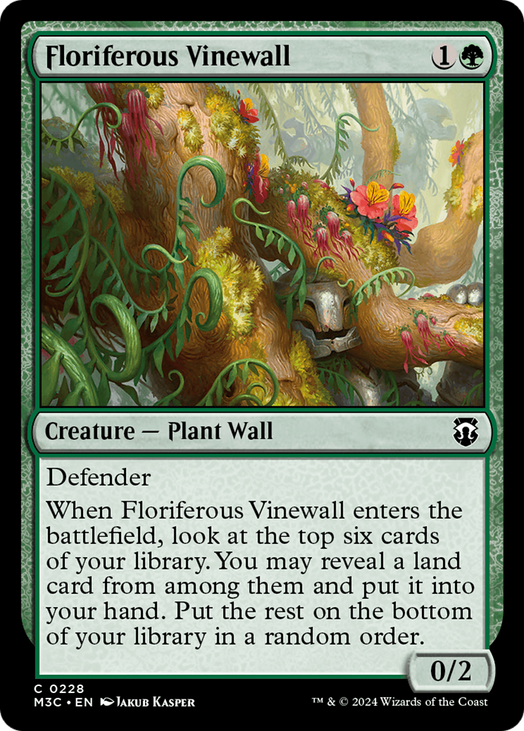 Floriferous Vinewall (Ripple Foil) [Modern Horizons 3 Commander] | GnG Games